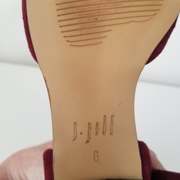 J. Jill Burgundy Suede D'Orsay Slip on Pointed Toe Flat Shoes Size 6 - Picture 4 of 9